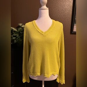 Skies Are Blue Lemon V-Neck Sweater